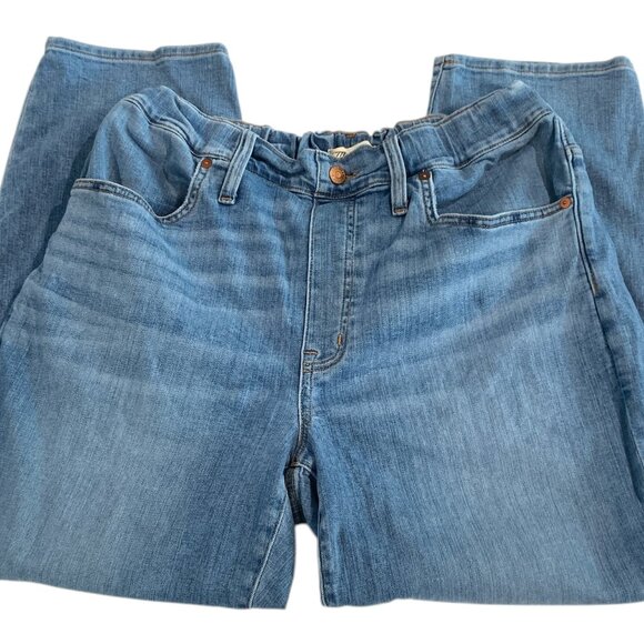 Madewell Jeans Women's Size 30 Keefe Wash Elastic Waist Pull On Relaxed Fit - Picture 1 of 16